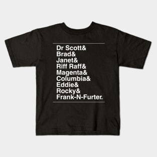 Rocky Horror Show Characters Kids T-Shirt